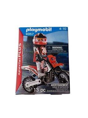 Playmobil 9357 Special PLUS Red Motocross Rider Playset NIB